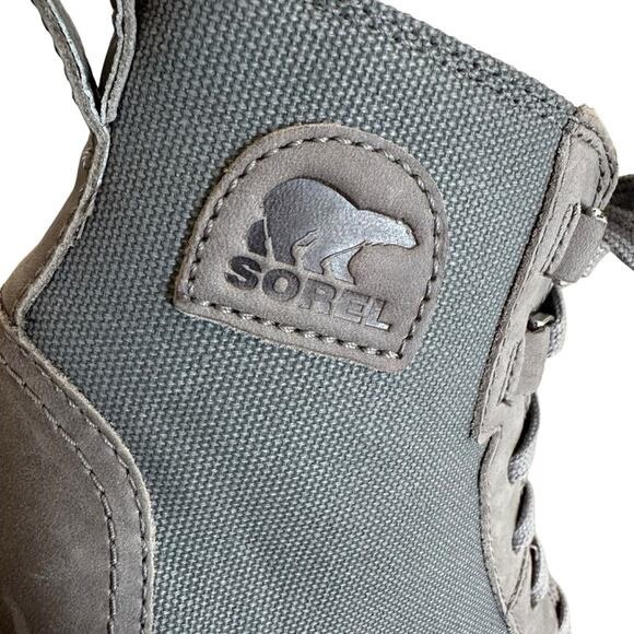 Sorel Boots Evie II Gray Wedge Lug Sole Gorpcore New Size 7 Lace Up Fall Winter - Picture 6 of 10